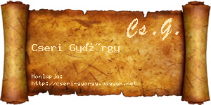 Cseri György névjegykártya